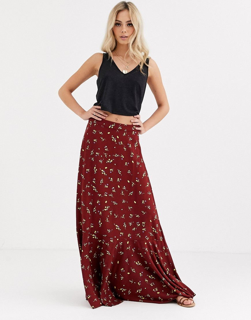 Free People ruby's forever floral maxi skirt-Black | ASOS (Global)