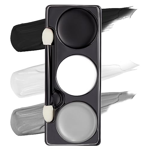 Spooktacular Creations Halloween Makeup Palette 3 Colors Skeleton Face Body Paint with Double-headed Brush for Adult Cosplay SFX Makeup Cosplay Dress Up (7 Oz, Black White Gray ) | Amazon (US)