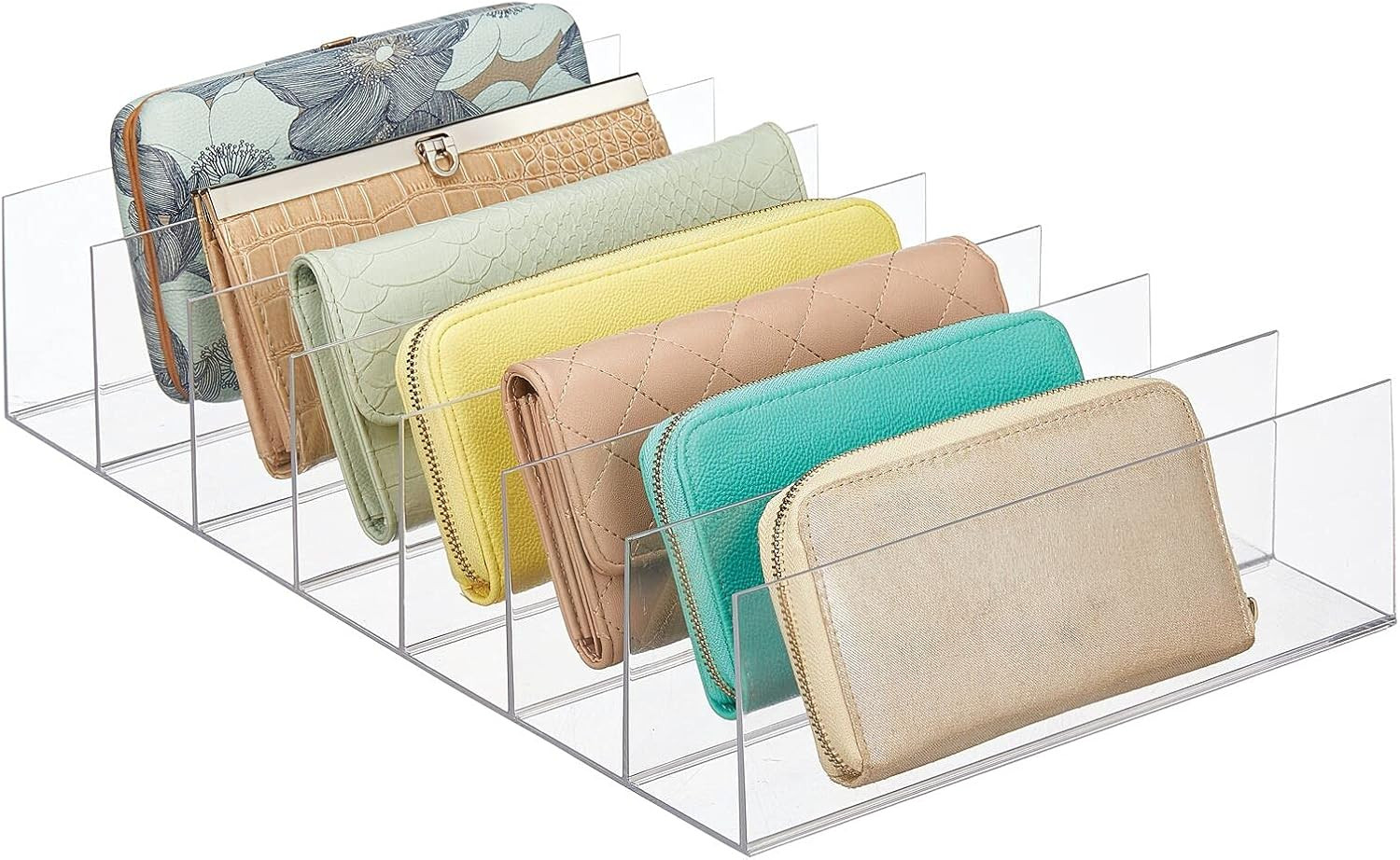 mDesign Plastic Divided Clutch Organizer for Closets, Bedrooms, Dressers - Closet Shelf Storage S... | Amazon (US)