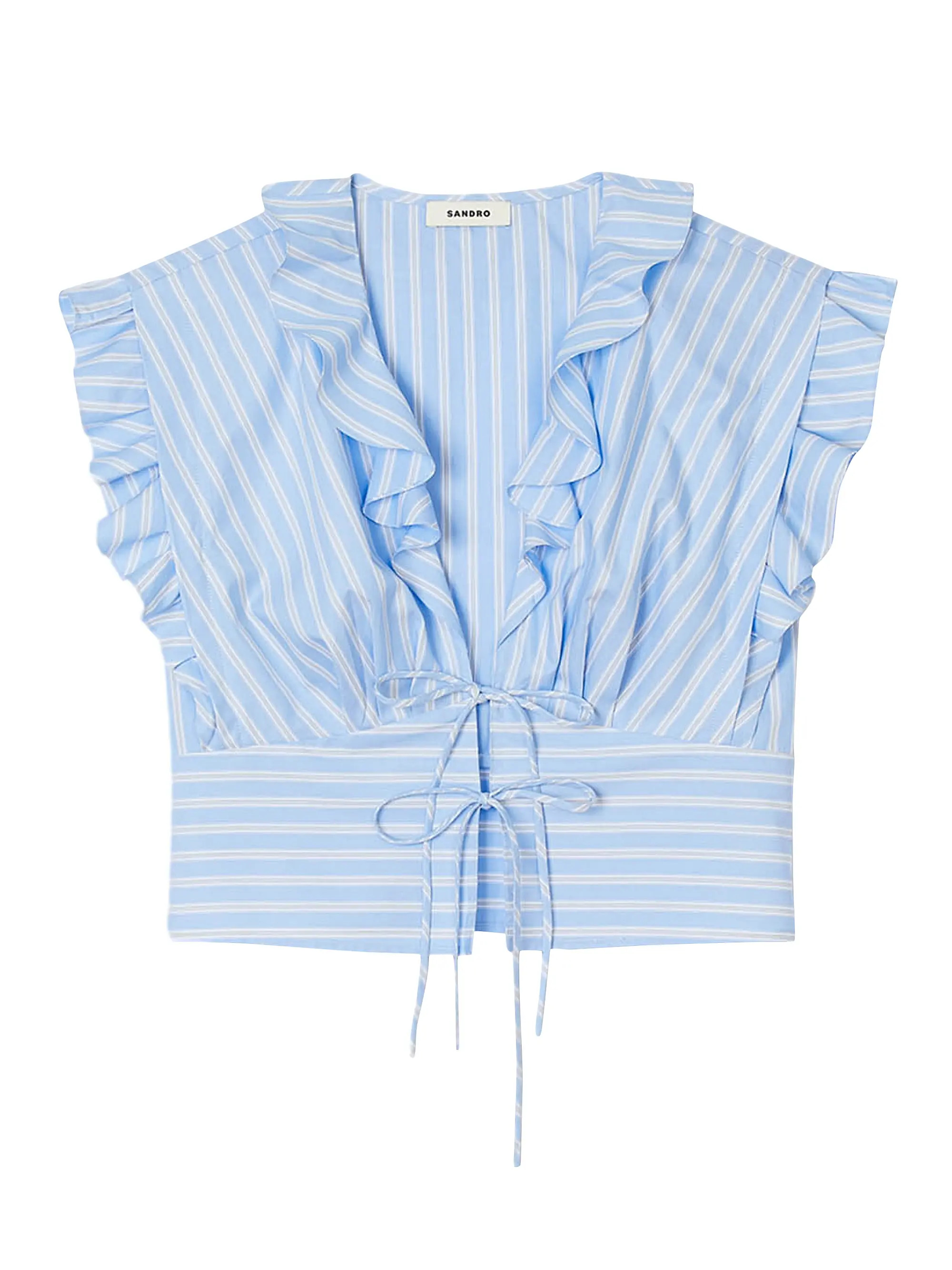 Striped Ruffled Crop Top | Saks Fifth Avenue