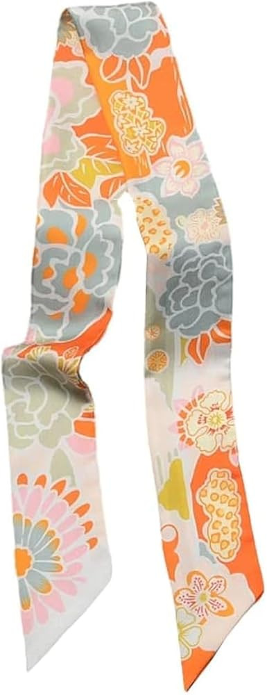 JERLA 100% Mulberry silk Scarf Head Hair Ribbon Handbag Handle wrap Tie Bundle Scarf Neckerchief ... | Amazon (US)