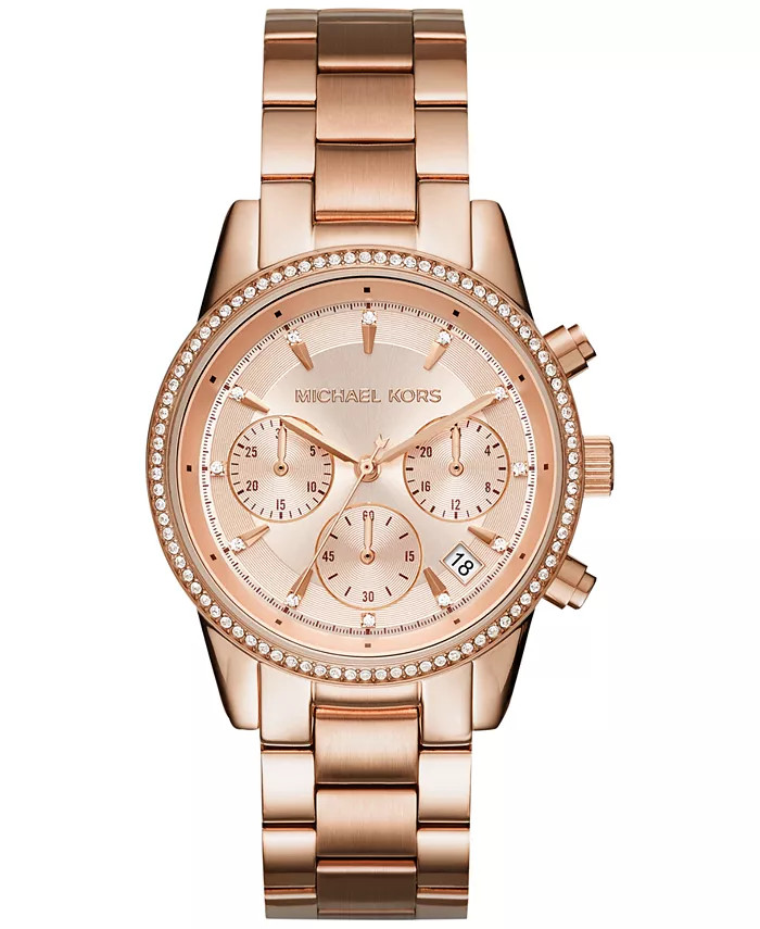 Women's Chronograph Ritz Stainless Steel Bracelet Watch 37mm MK6428/MK6357/MK6356 | Macy's