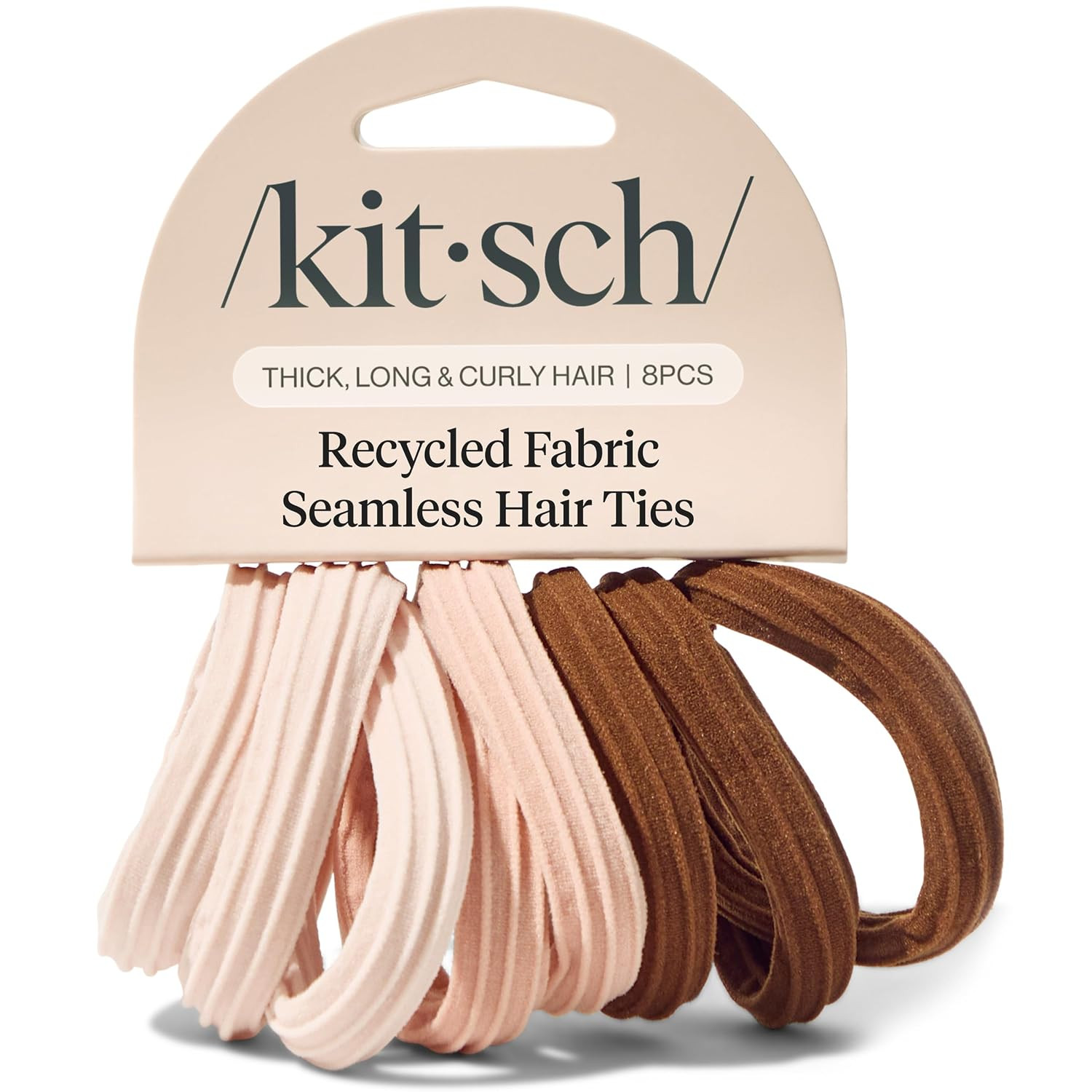 Kitsch Seamless Hair Ties No Damage - Stretchy Hair Bands - Rosewood, 8pcs | Amazon (US)