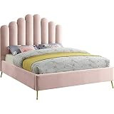Meridian Furniture Lily Collection Modern | Contemporary Velvet Upholstered Bed with Deep Channel Tu | Amazon (US)