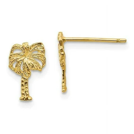 Primal Gold 10 Karat Yellow Gold Palm Tree Post Earrings | Walmart (US)