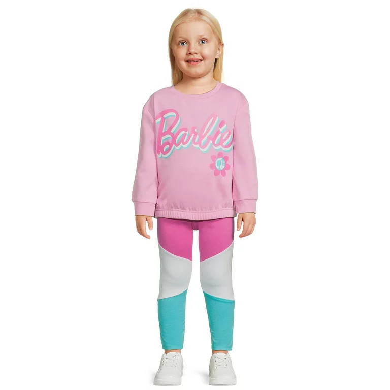 Barbie Toddler Girls Colorblocked Top and Leggings Set, 2-Piece, Sizes 2T-5T - Walmart.com | Walmart (US)