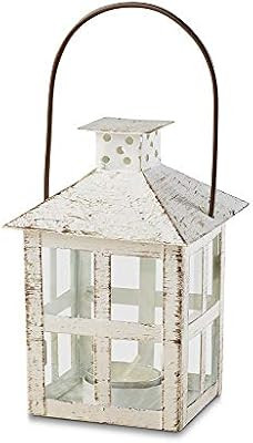 Kate Aspen Vintage White Distressed Medium candle lantern, One Size | Amazon (US)