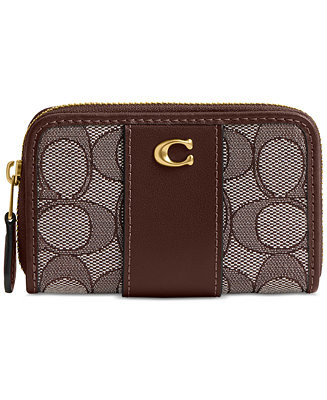 COACH Essential Small Signature Jacquard Zip Around Card Case - Macy's | Macy's