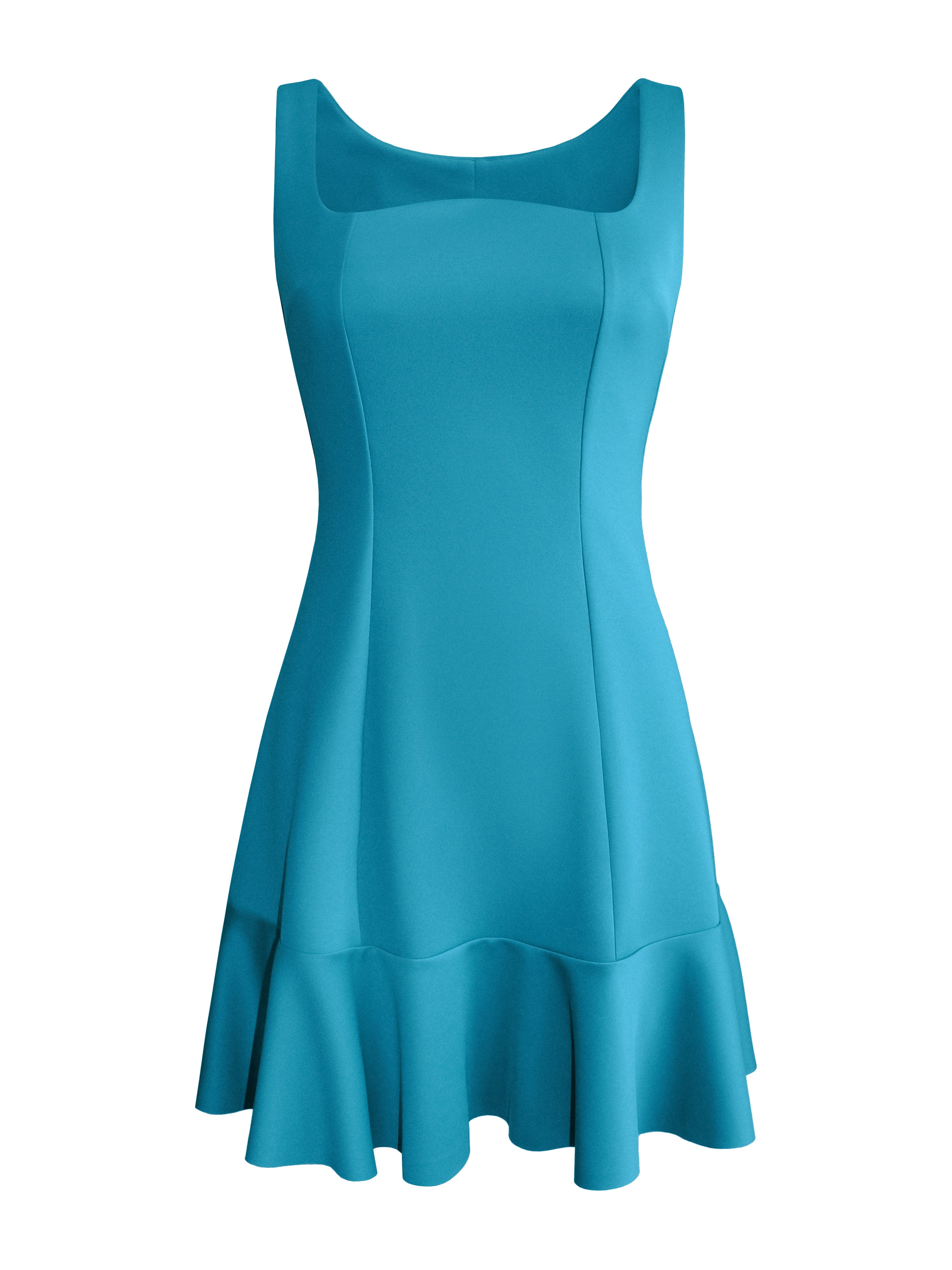 Tank Dress With Ruffled Hemline In Blue | Wolf & Badger