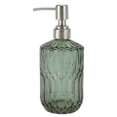 Unique Bargains Simple Cylindrical Soap Pump Dispenser 450ml 1 Pc Green, Silver Tone | Target