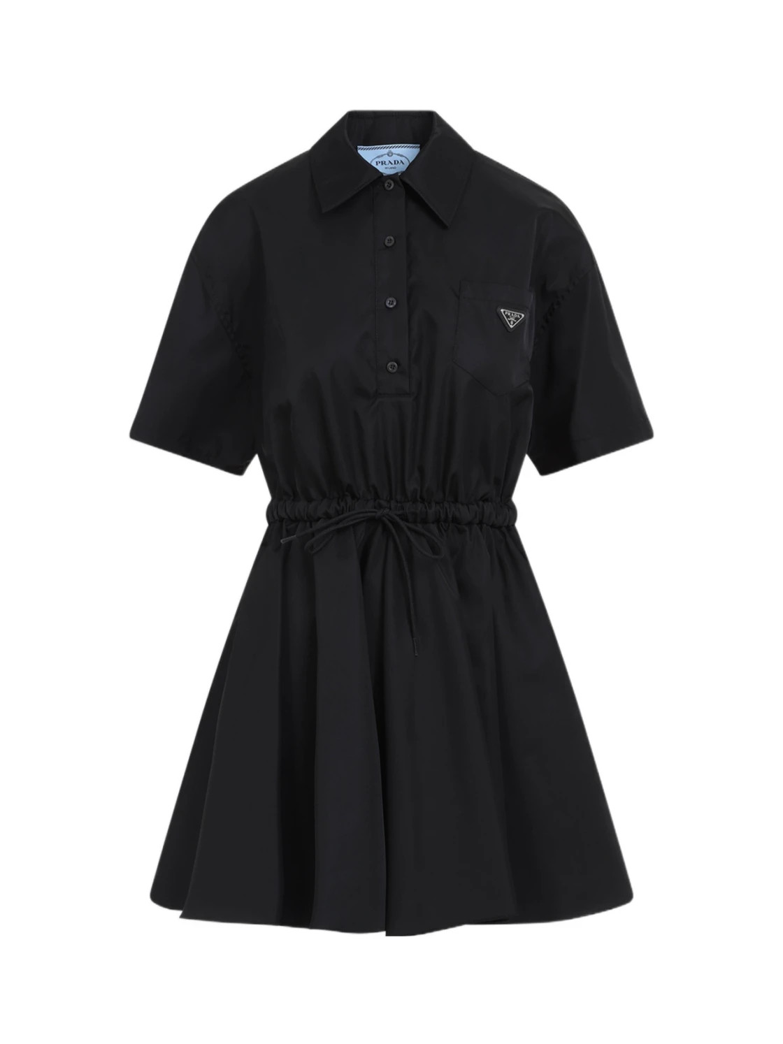 Prada Re-Nylon Drawstring Mini Dress | Senser US