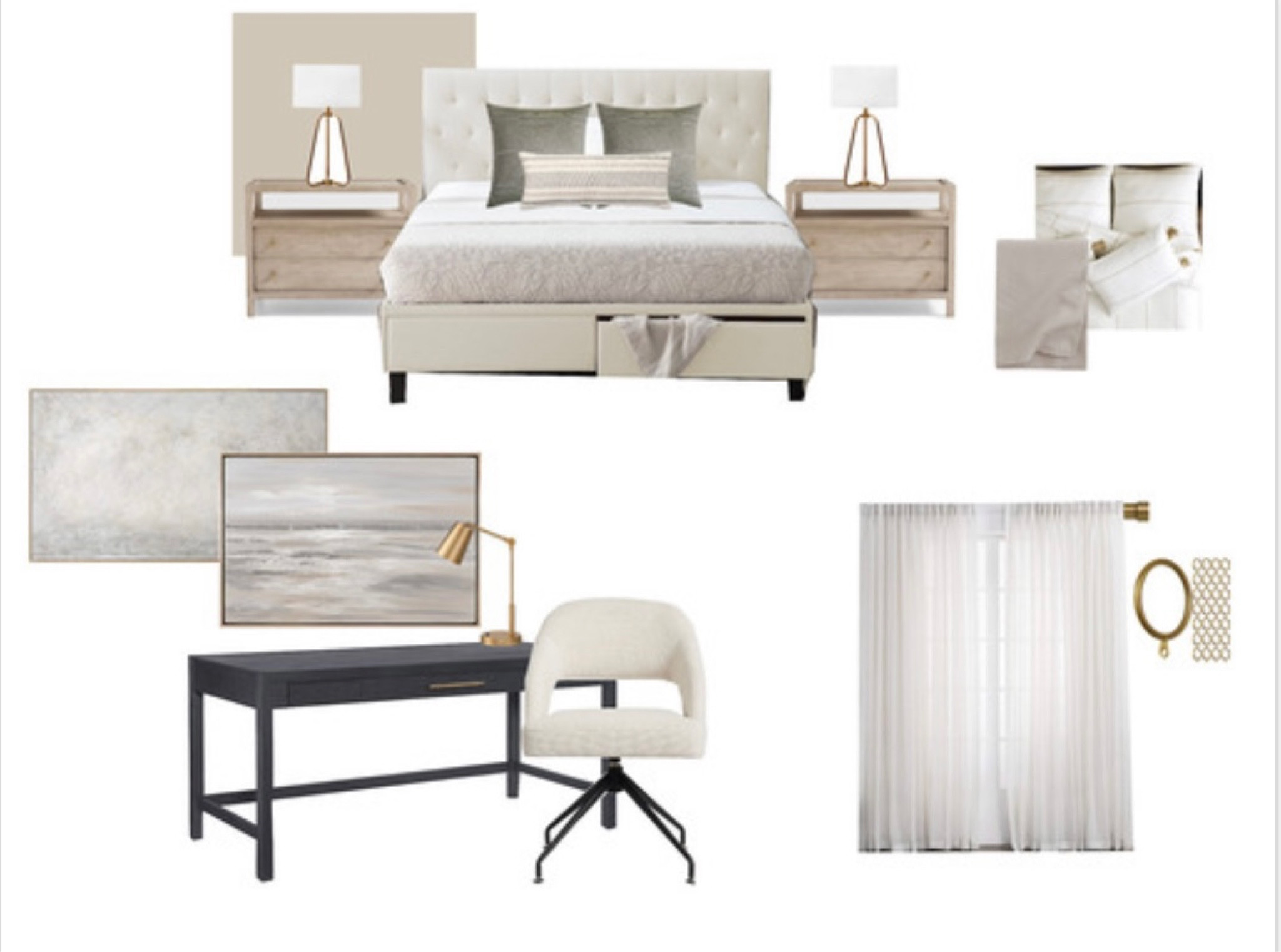 Beautiful neutral bedroom with a workspace. So dreamy ✨

#LTKhome #LTKstyletip