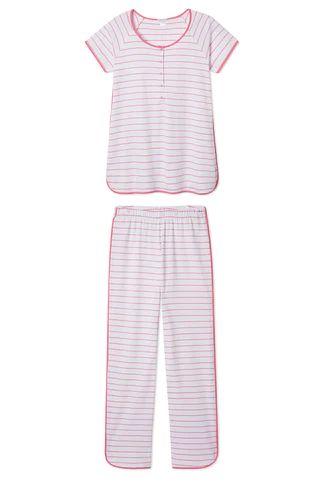 Pima Maternity Short-Long Set in Rose | LAKE Pajamas
