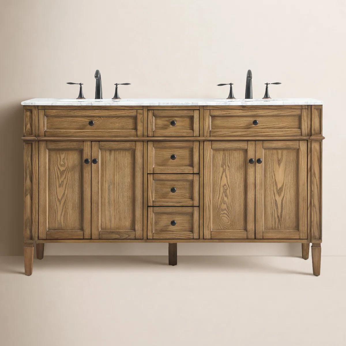 Rivers 60'' Double Bathroom Vanity with Marble Top | Wayfair North America