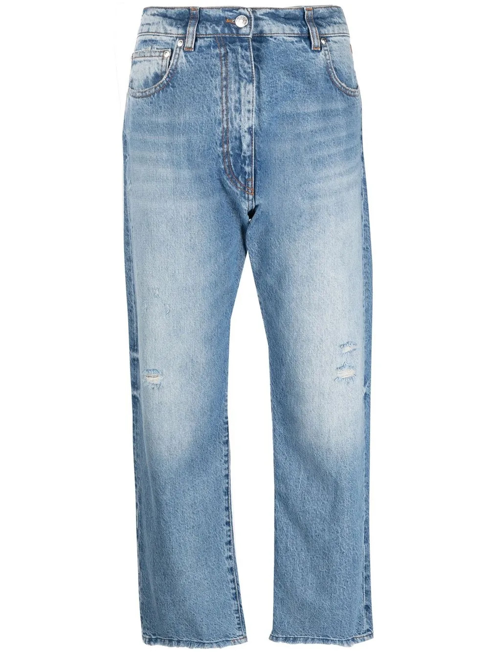 MSGM logo-embroidered straight-leg Jeans - Farfetch | Farfetch Global