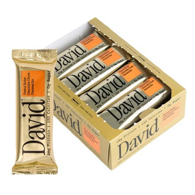 David Protein Gold Peanut Butter Chocolate Chunk High Protein Bars - 28g Protein - 12ct: Creamy, Ready to Eat | Target