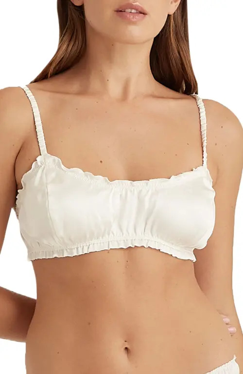 Papinelle Audrey Washable Silk Bralette in Ivory at Nordstrom, Size Xxl | Nordstrom