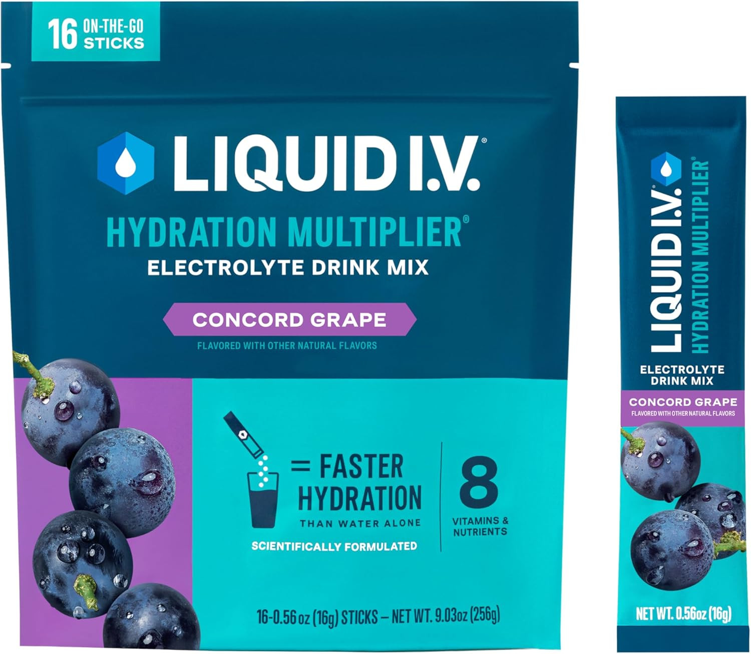 Liquid I.V.® Hydration Multiplier - Concord Grape | Electrolyte Powder Drink Mix | 1 Pack (16 Se... | Amazon (US)