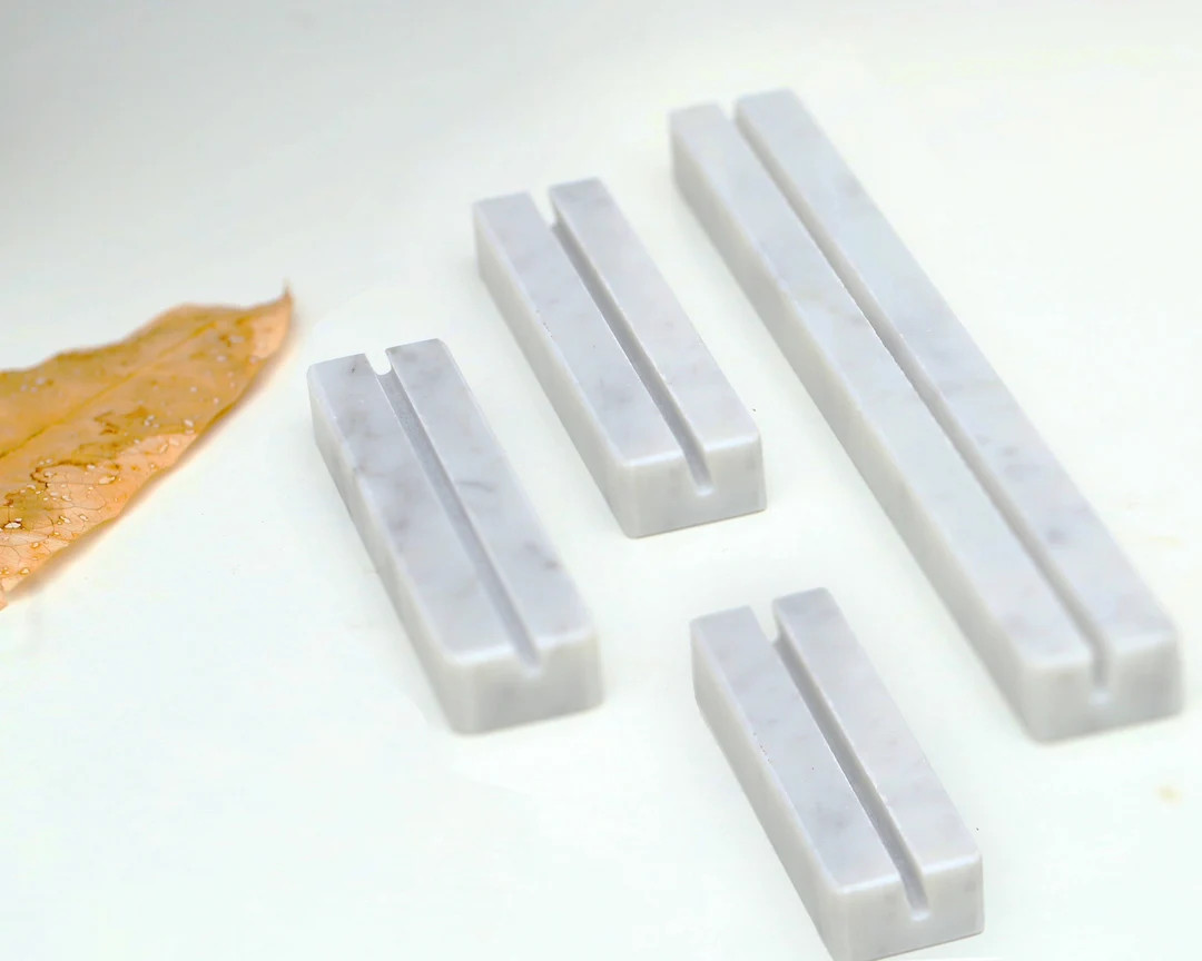 White Carrara Marble Business Card Holders Recycled Marble - Etsy | Etsy (US)