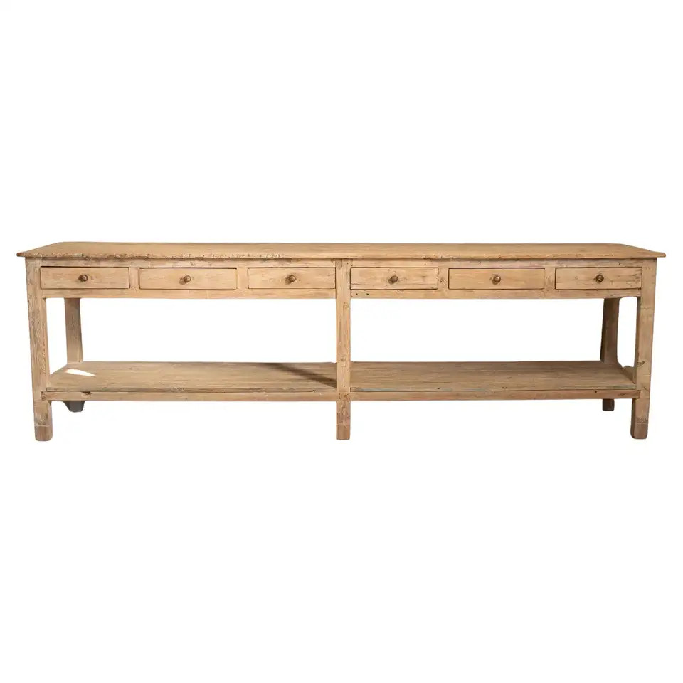 Vintage Wood Island With Drawers | 1stDibs