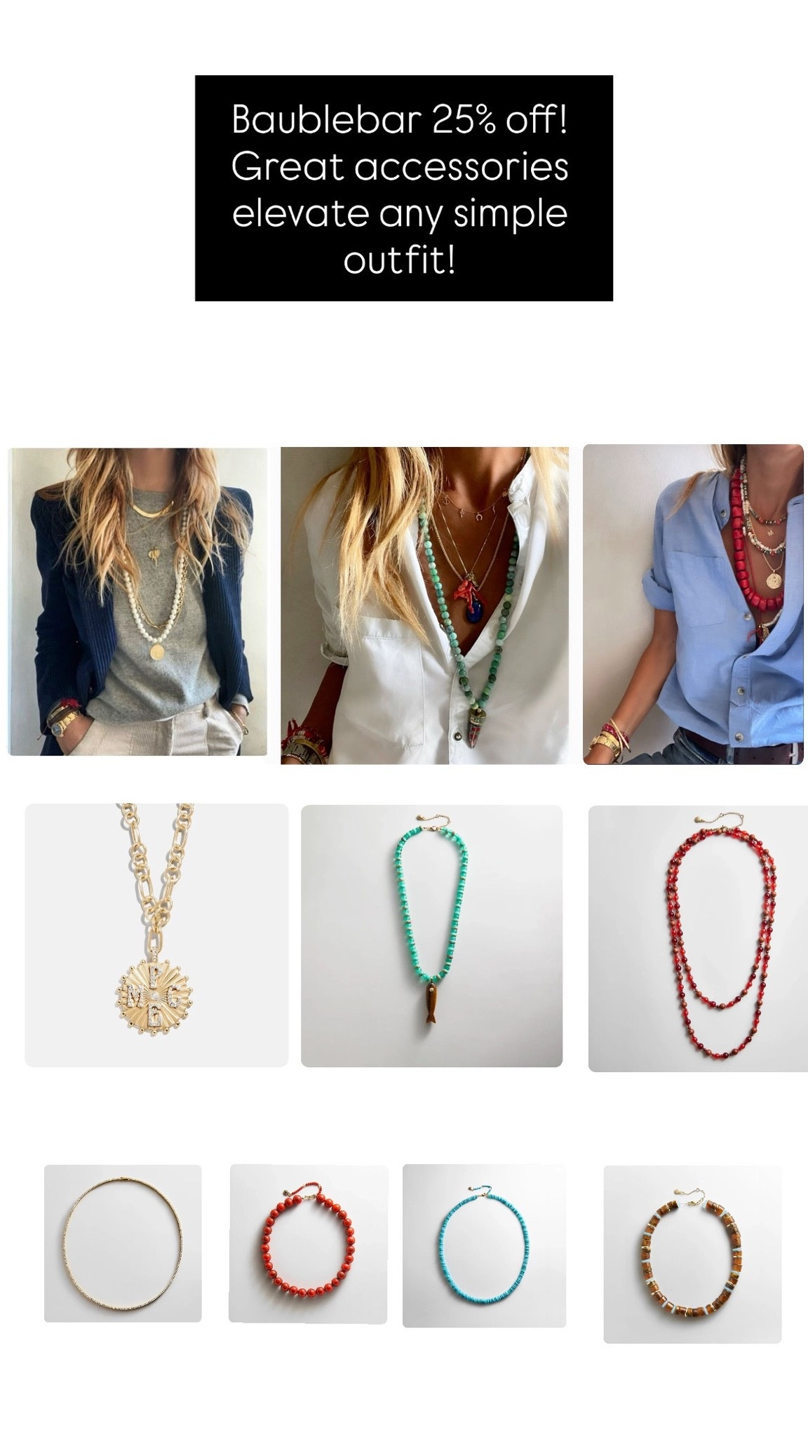 The right accessories add so much to a simple outfit ✨
Baublebar 25% right now!

#LTKgrwm #LTKOver40 #LTKSaleAlert