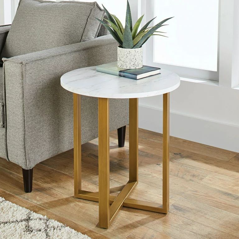 Better Homes & Gardens Lana Modern Side Table with Faux Marble Top, Ideal for Any Room | Walmart (US)