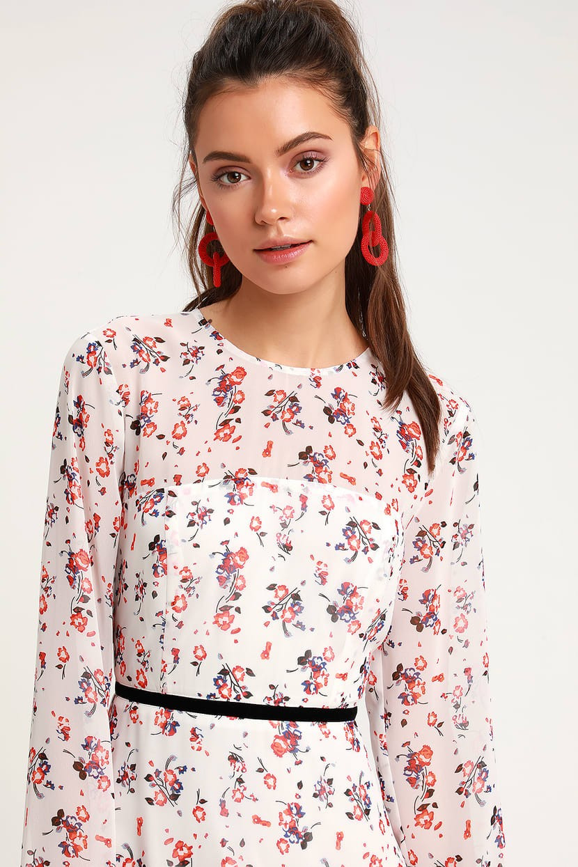 Dress | Dresses | Floral Dress | Flower Dress | White Dress | White Dresses | Mini Dress | | Lulus (US)
