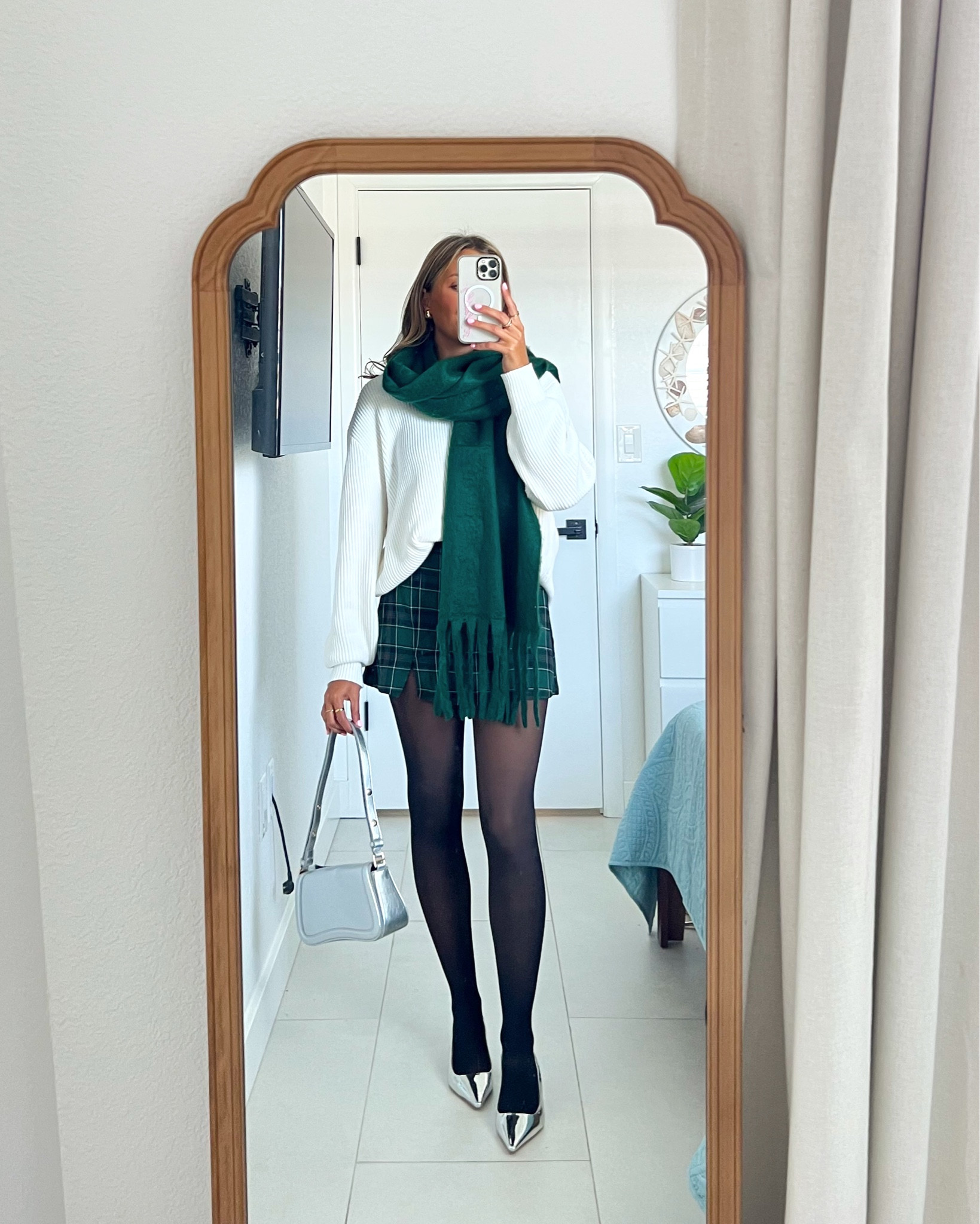 holiday outfit idea that’s perfect for the the winter festivities! apart of the Hollister Black Friday Sale. Get 30% off everything + stack code  MCKENZIEBF for an extra 15% off. ❤️🎄 

Wearing a size XS skirt, XS Petite dress, 00Long pants, Small sweater, XS tops