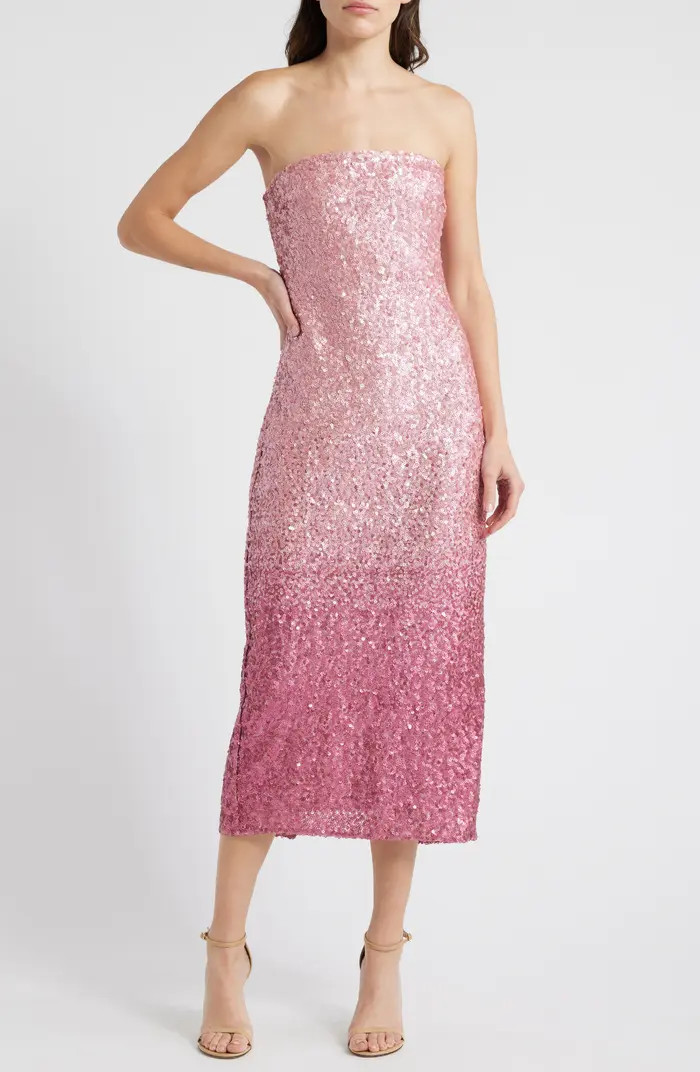 Stasia Sequin Ombré Strapless Dress | Nordstrom