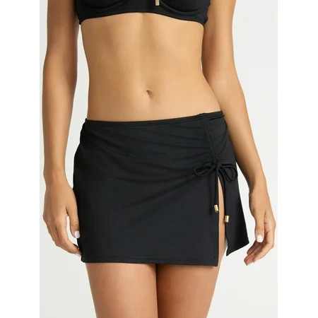 Time and Tru Women’s and Women’s Plus Tunnel Front Swim Skirt Sizes XS-2X | Walmart (US)