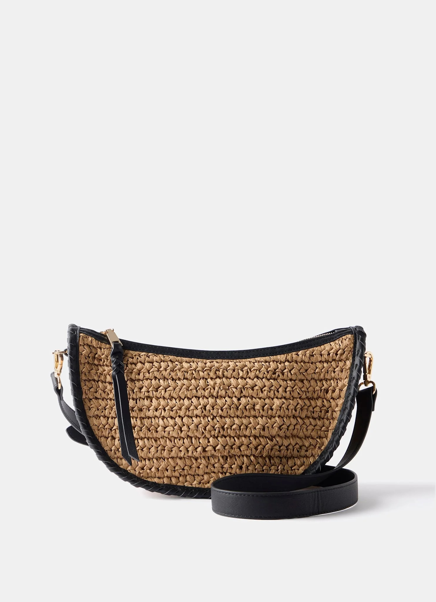 Neutral Woven Crossbody Bag | Mint Velvet