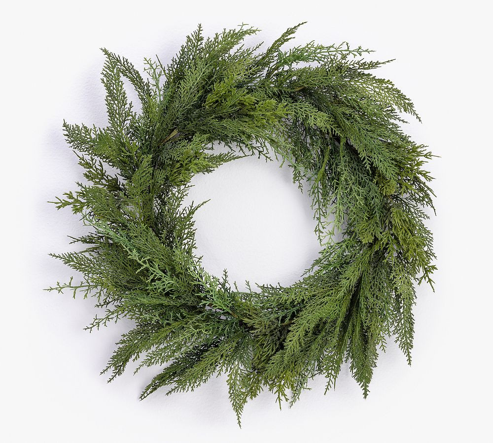 Faux Deluxe Cedar Wreath 22" | Pottery Barn (US)