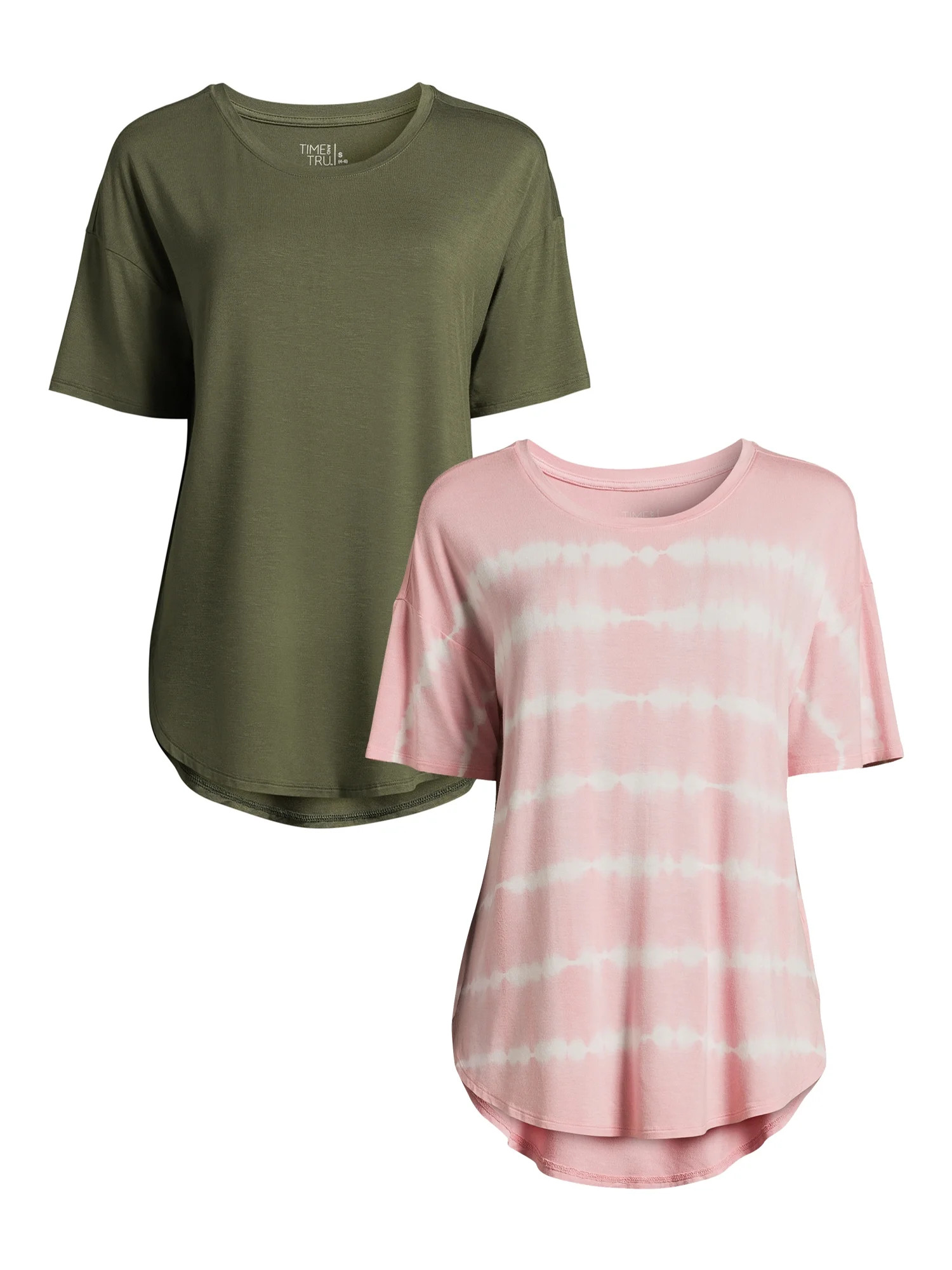 Time and Tru Women's Tunic Tee, 2-Pack, Sizes XS-XXXL - Walmart.com | Walmart (US)