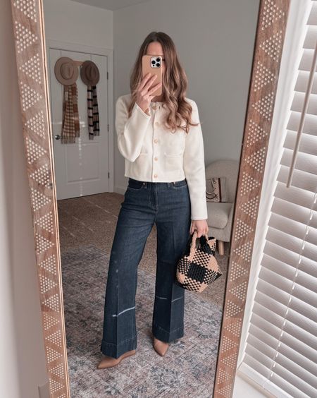 Layering in the spring is a must. This cardigan sweater isn’t bulky and is so easy to throw a tee underneath. Wide leg trouser jeans finish the look!

#LTKSpringSale #LTKworkwear #LTKstyletip