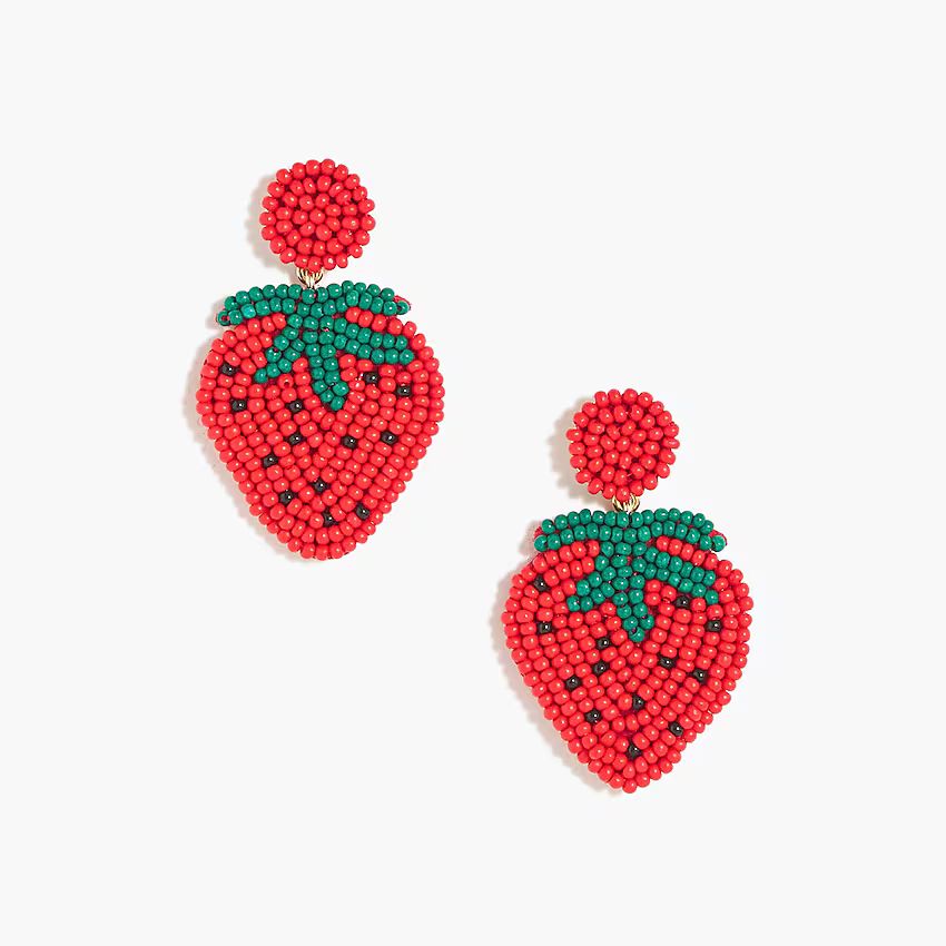 Beaded strawberry statement earrings | J.Crew Factory