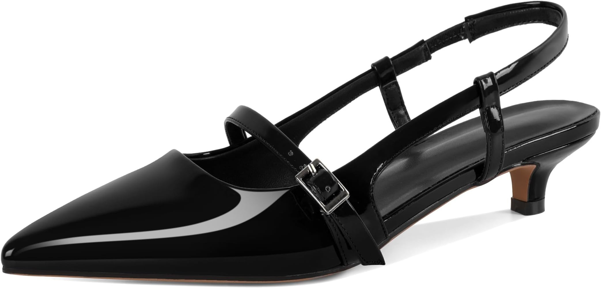 Women's Slingback Kitten Heels Mary Jane Heels Pointed Toe Heel Low Heel Pumps 1.4 Inch Fashion R... | Amazon (US)