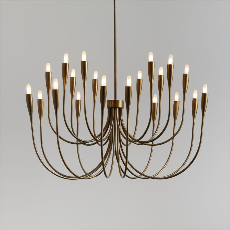 Iiona Large Brass Candelabra Chandelier Light 35" + Reviews | Crate & Barrel | Crate & Barrel