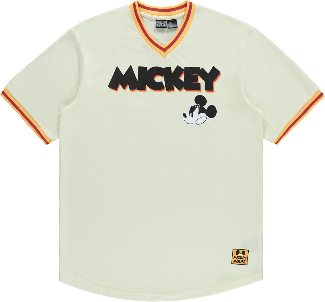 Disney Mens Mickey Mouse Baseball Jersey - Mens Classic Mickey Mouse Pullover Baseball Jersey Mic... | Amazon (US)