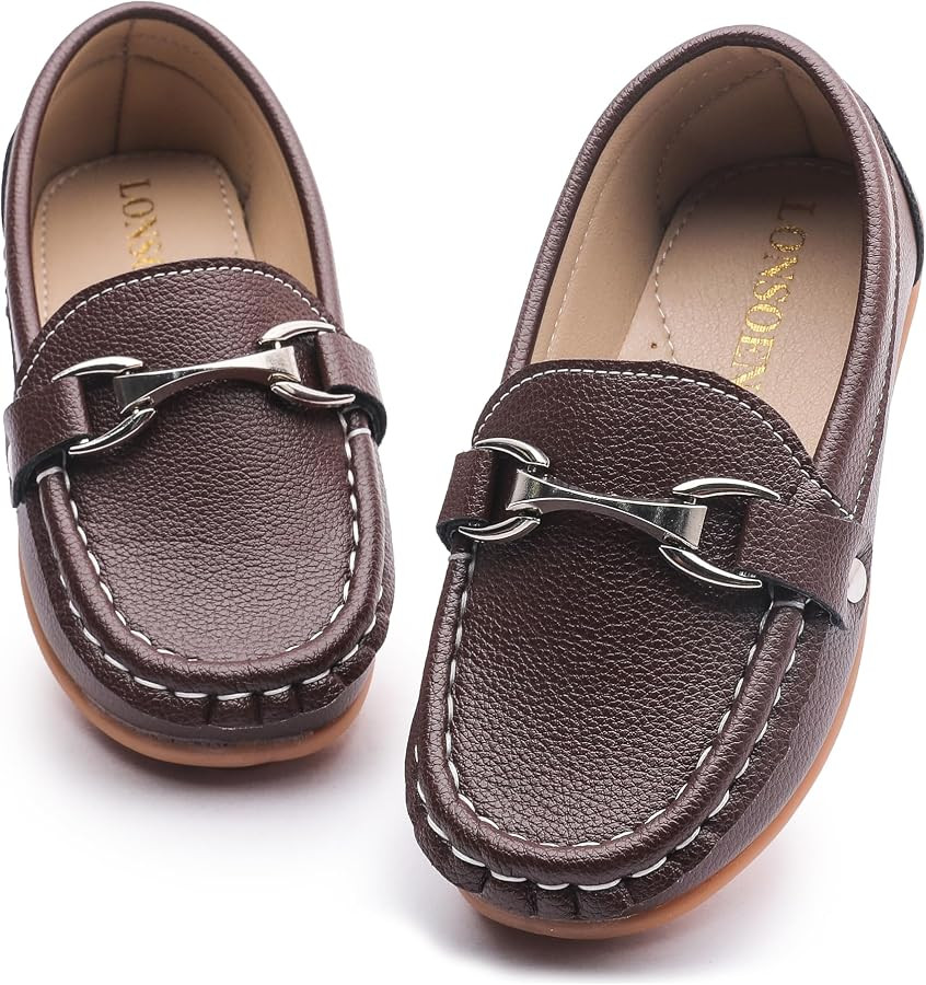 Amazon.com | LONSOEN Kids Loafers Boys Girls Slip-On Dress Shoes Casual Moccasins School Uniform ... | Amazon (US)