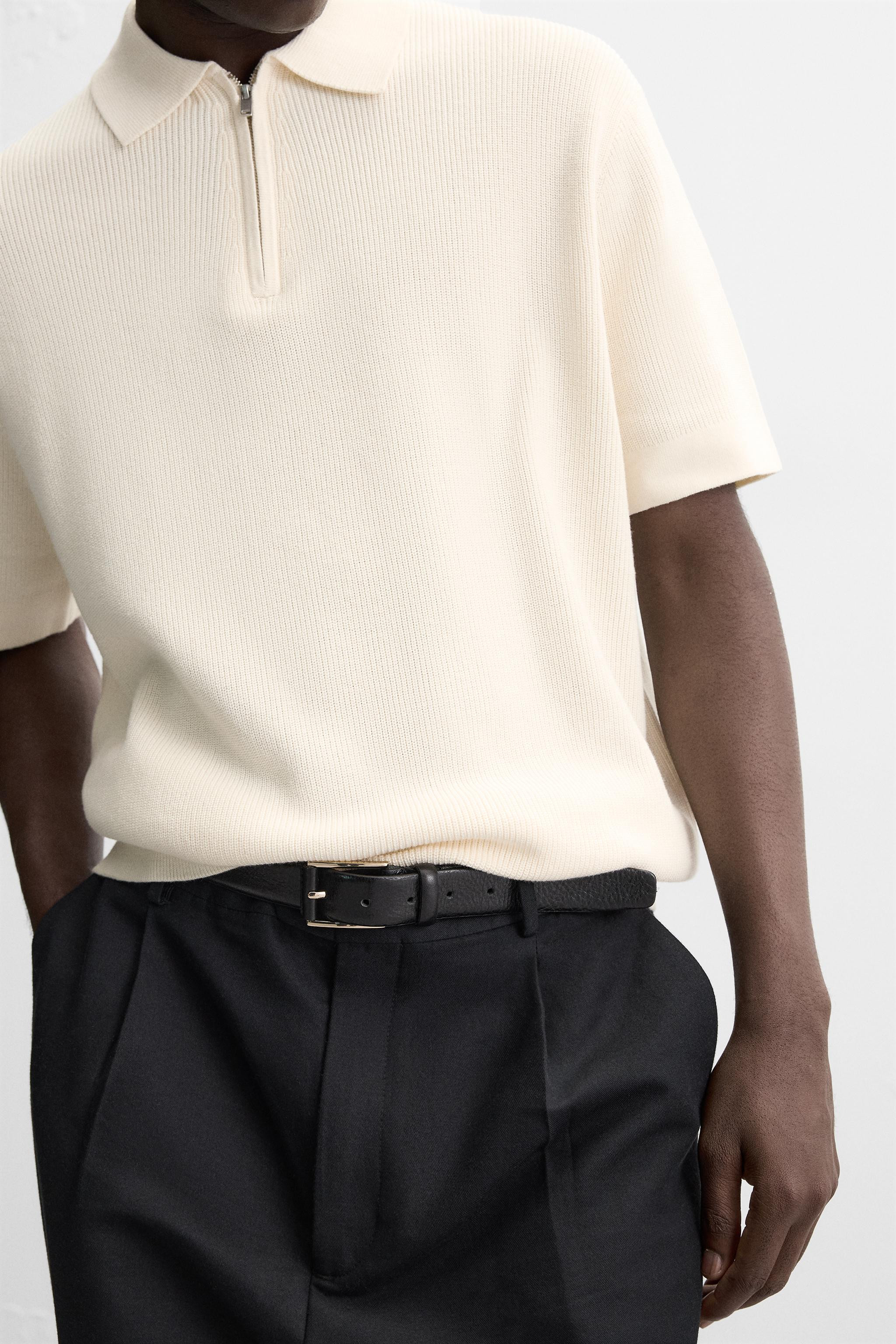 PURL KNIT ZIPPER POLO SHIRT | Zara US