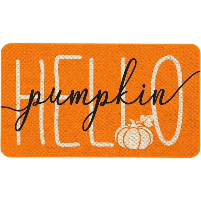 Fall Door Mat 30 X 17 Inch Hello Pumpkin Orange Doormat Indoor Outdoor Entrance Floor Mat Non Sli... | Walmart (US)