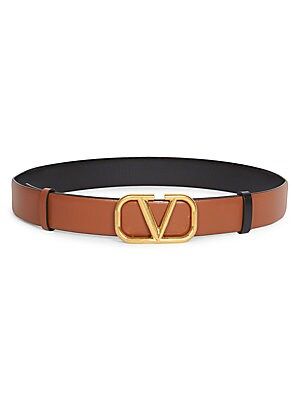 V Logo Reversible Leather Belt | Saks Fifth Avenue