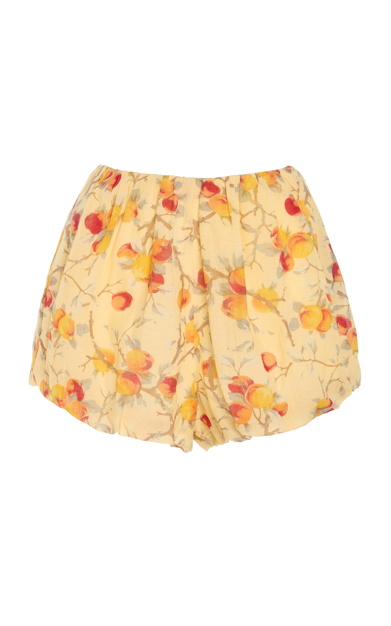 Posse - Aurelia Printed Cotton Bloomer Shorts - Yellow - L - Moda Operandi | Moda Operandi (Global)