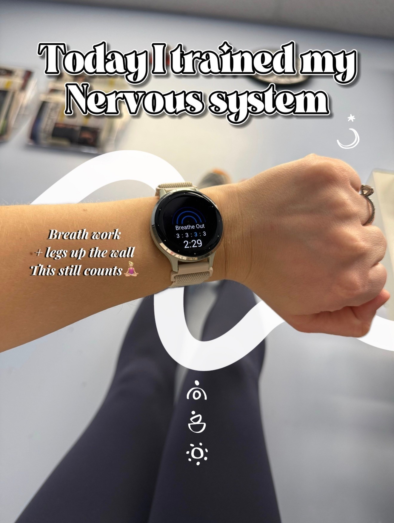 This watch has been a game changer for tracking my health! Not only does it track sleep, HRV, workouts stress and many other things, but it also has a breathwork option that will count and vibrate so you know when to inhale/exhale/hold

#LTKfitnessgoals #LTKselfcare #LTKdayinmylife