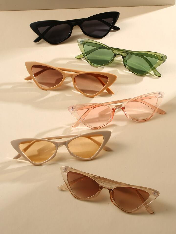 6pcs/pack Cat Eye Shape Beach Sun Protection Fashion Sunglasses | SHEIN