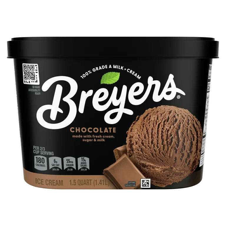 Breyers Chocolate Ice Cream Frozen Desserts, 1.5 Qt | Walmart (US)