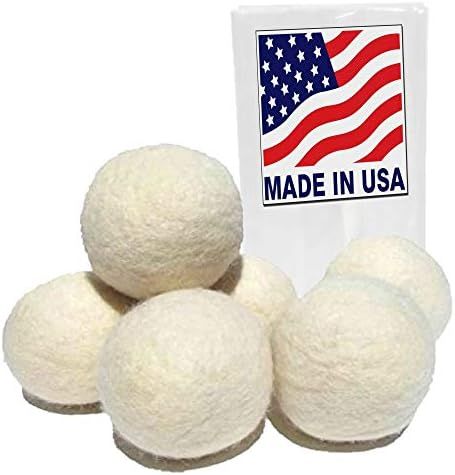 6 Eco-Friendly Wool Dryer Balls -Set of Six 100% Handmade, Natural and Unscented | Amazon (US)