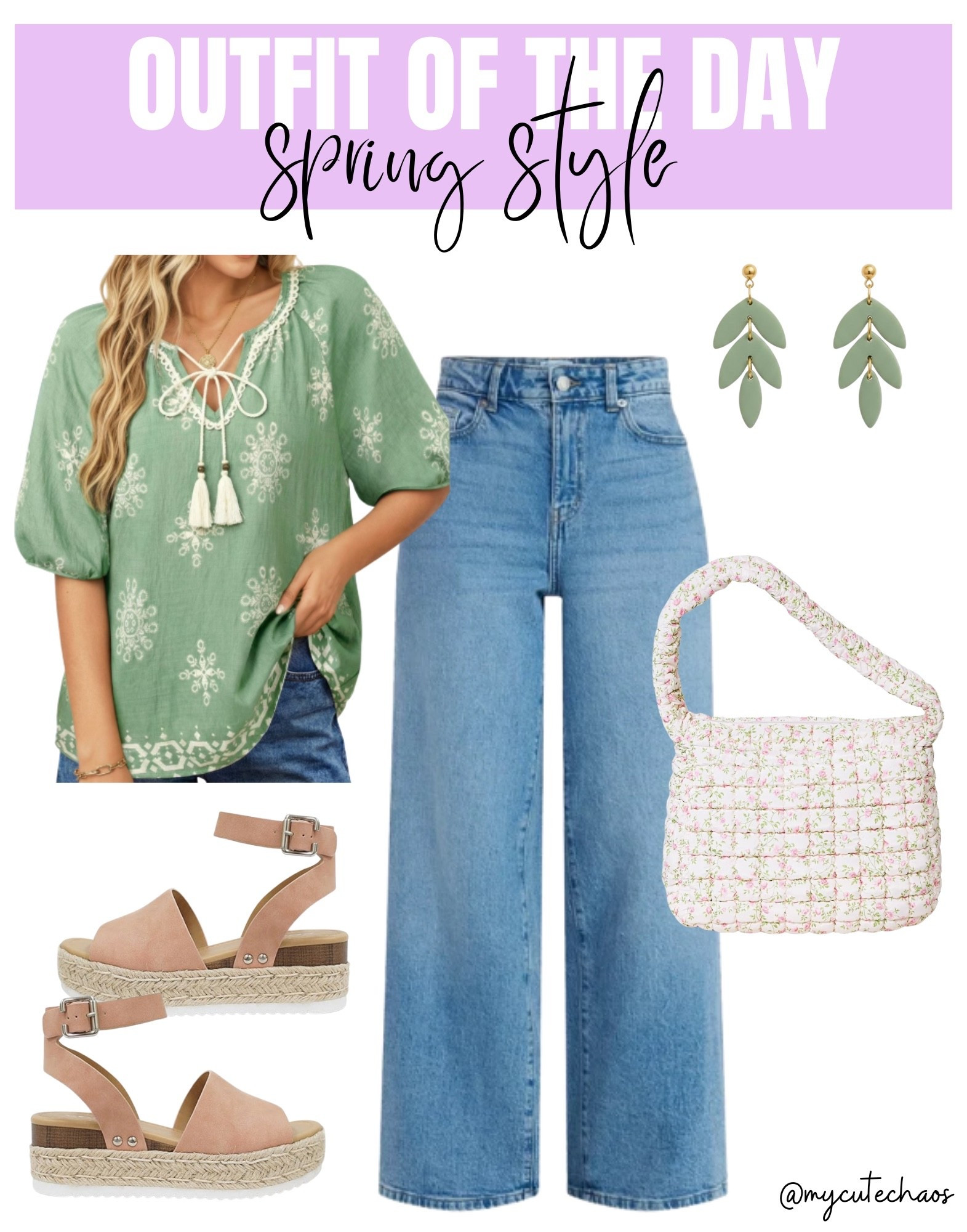Casual spring outfit
Spring outfit inspo
Denim jeans, spring top, spring shirt, sage green, spring earrings, spring sandals, summer sandals, summer outfit, summer style, spring style

#LTKootd
