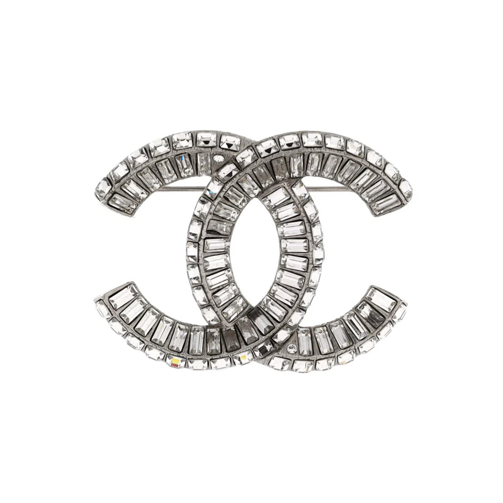 Baguette CC Brooch Metal with Crystals | Rebag