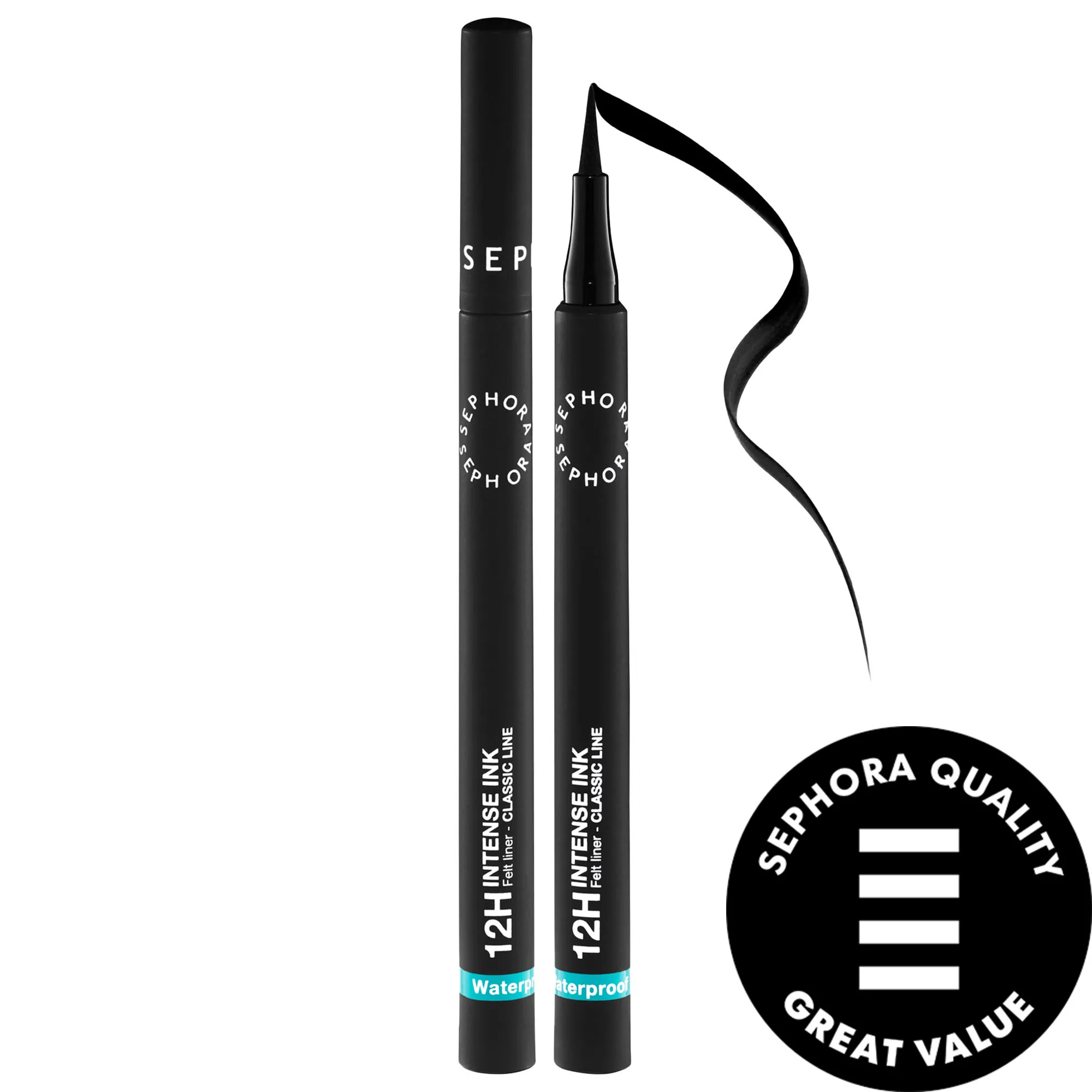 SEPHORA COLLECTION Intense Ink 12HR Classic Felt Eye Liner 01 Deep Black 0.03 fl. oz. / 1 ml | Sephora (US)